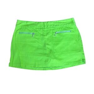 Y2K Lime Green Cotton Mini Skirt with Shorts Underneath Size 9